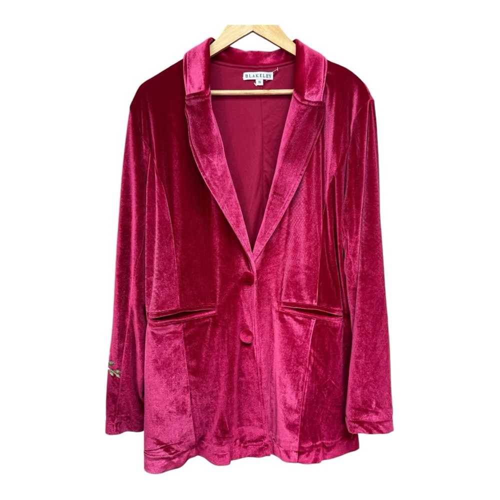Boutique Pink Velvet Blazer